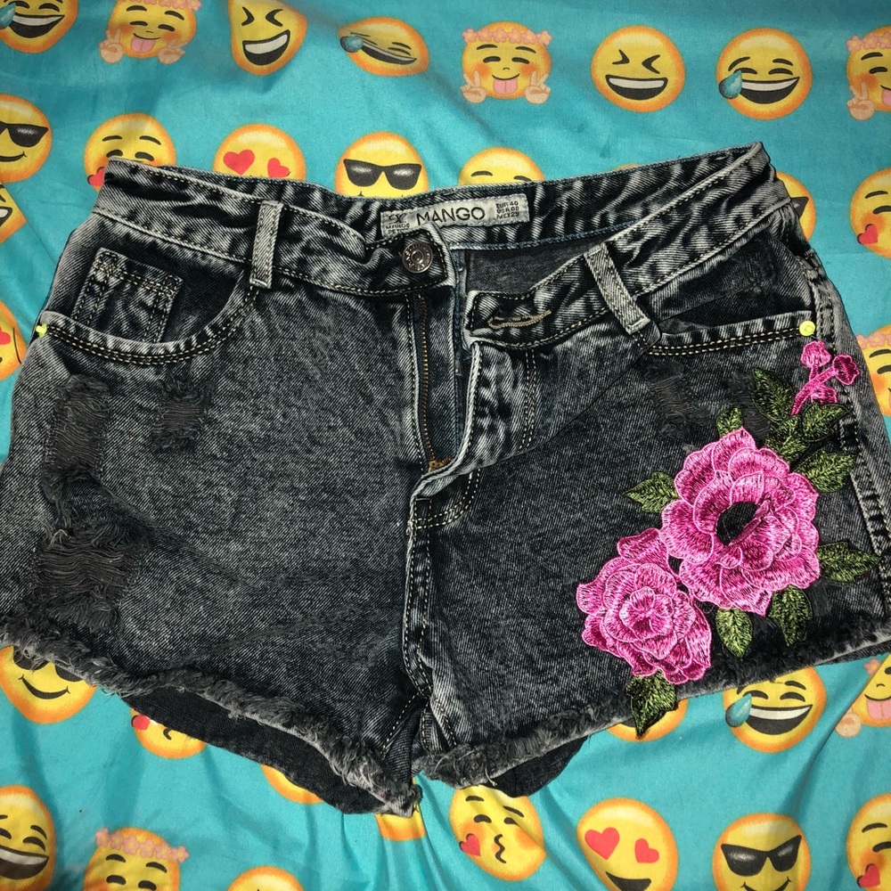 Floral Short Jeans